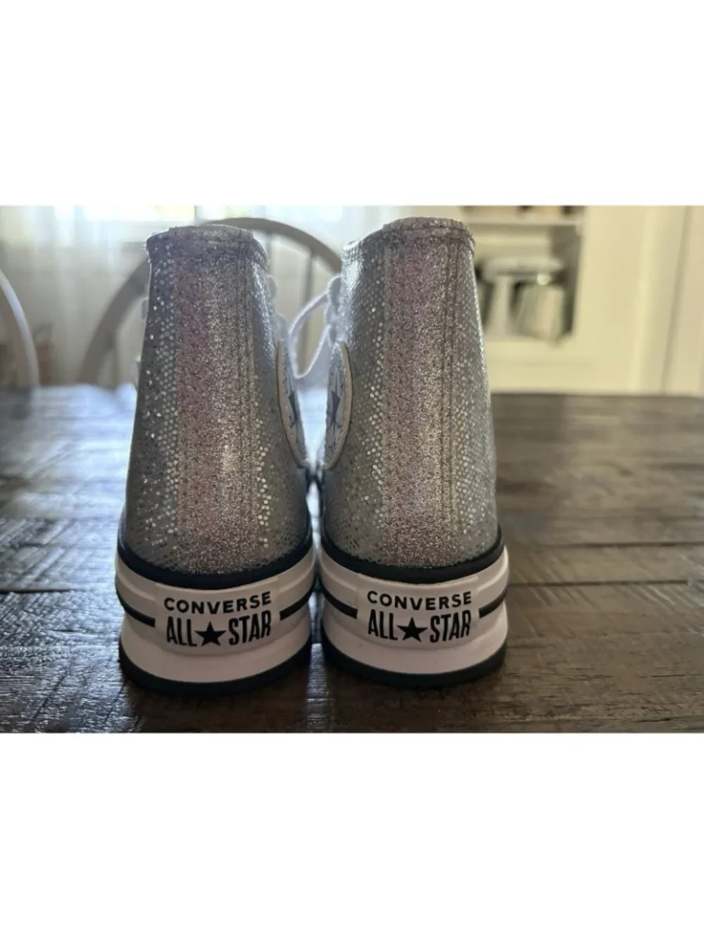 Converse Glitter Chuck Taylor All Star Youth Size 13 Platform Heel